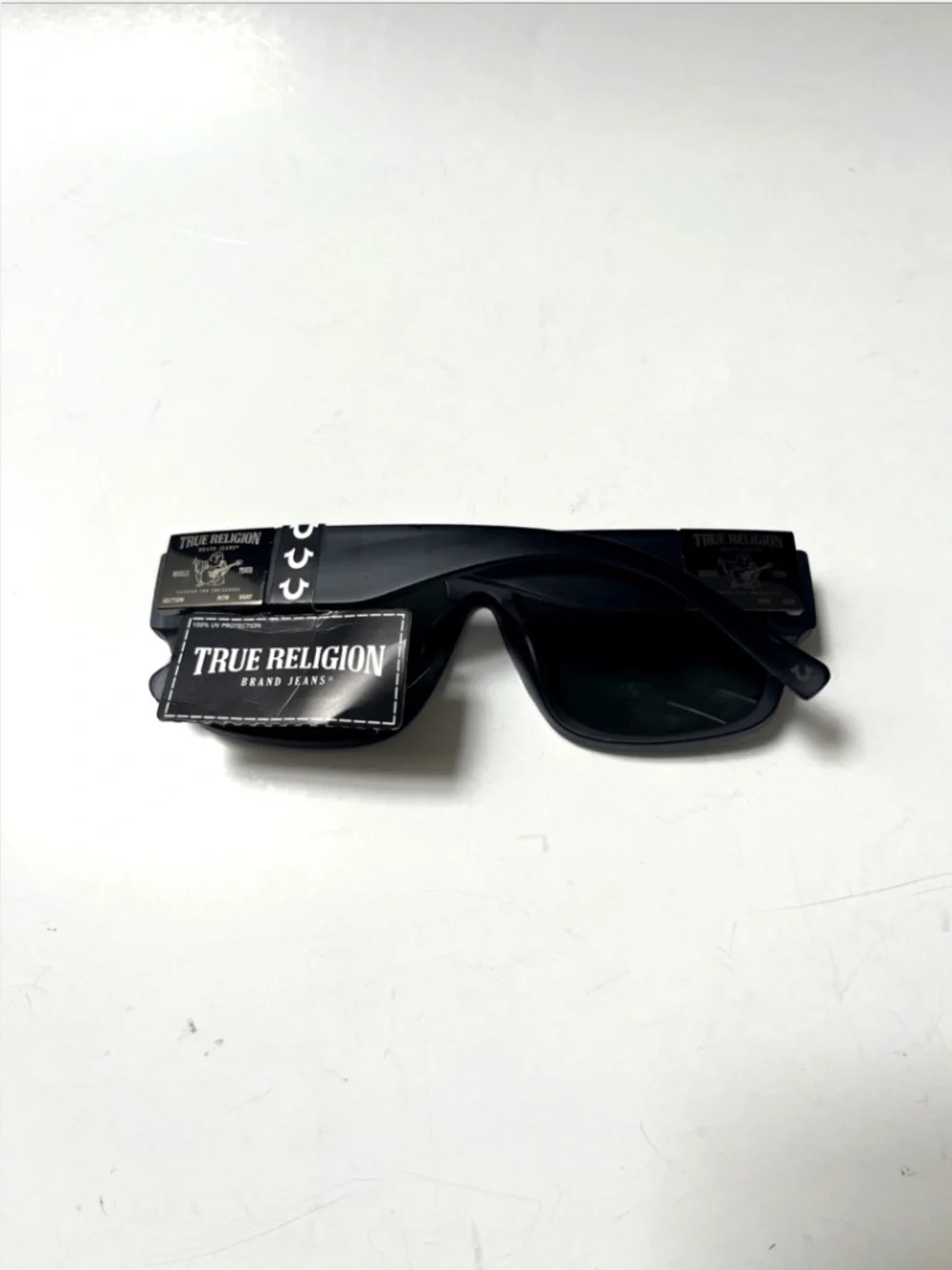 New TRUE RELIGION Aviator Sunglasses Oversized Acetate Frosted Gray Light Lens